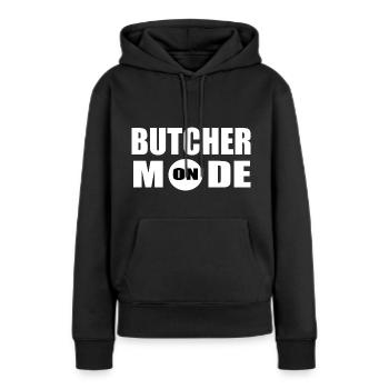 Boucher boucher boucher - Sweat à capuche Premium bio Femme - noir - Devant - Julia (174cm)
