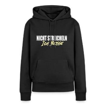 Nicht Streicheln Ich Beisse - Frauen Premium Bio Hoodie - Schwarz - Vorne - Julia (174cm)