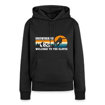 Snowboarder Schnee Piste - Frauen Premium Bio Hoodie - Schwarz - Vorne - Julia (174cm)