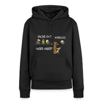 Online Chat wireless Hacker Angriff - Frauen Premium Bio Hoodie - Schwarz - Vorne - Julia (174cm)