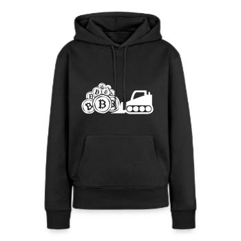 Bitcoin profit - Sweat à capuche Premium bio Femme - noir - Devant - Julia (174cm)