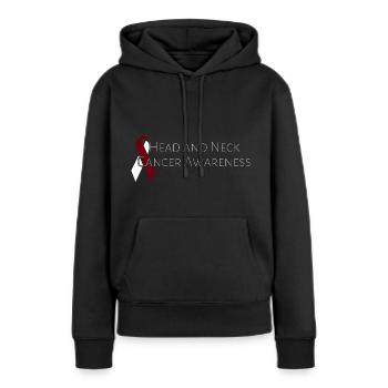 Mois de la sensibilisation au cancer de la tête et du cou - Sweat à capuche Premium bio Femme - noir - Devant - Julia (174cm)