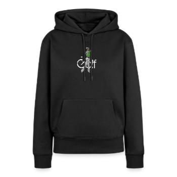 Golfspieler - Frauen Premium Bio Hoodie - Schwarz - Vorne - Julia (174cm)