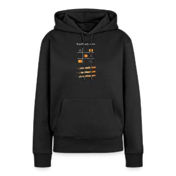 Kürbis Tic Tac Toe Design - Frauen Premium Bio Hoodie - Schwarz - Vorne - Julia (174cm)