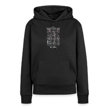 Houston, Old Cotton Exchange, dessin à la main, États-Unis - Sweat à capuche Premium bio Femme - noir - Devant - Julia (174cm)