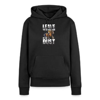 Quittez la compétition dans les courses de chevaux poussiéreux - Sweat à capuche Premium bio Femme - noir - Devant - Julia (174cm)