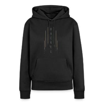 Dicton Teckel, Motif Teckel, Teckel Art Déco - Sweat à capuche Premium bio Femme - noir - Devant - Julia (174cm)