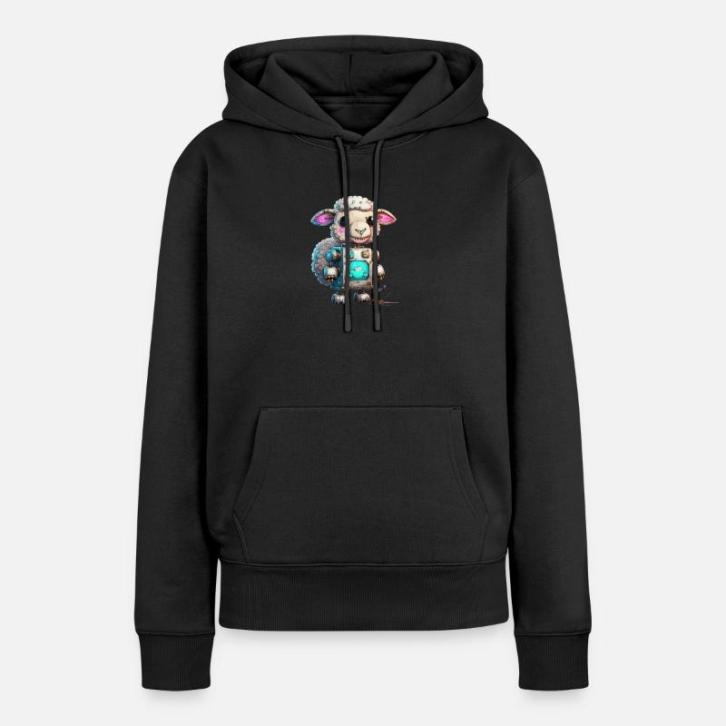 Robot Sheep - Women’s Premium Organic Hoodie - black