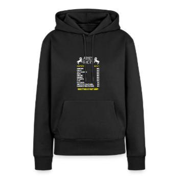 Sternzeichen Widder - Frauen Premium Bio Hoodie - Schwarz - Vorne - Julia (174cm)