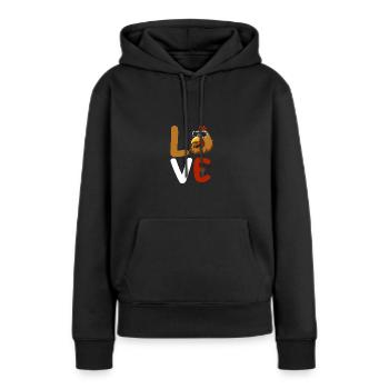 Poules Poule - Sweat à capuche Premium bio Femme - noir - Devant - Julia (174cm)