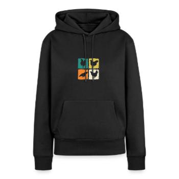 Poules Poule - Sweat à capuche Premium bio Femme - noir - Devant - Julia (174cm)