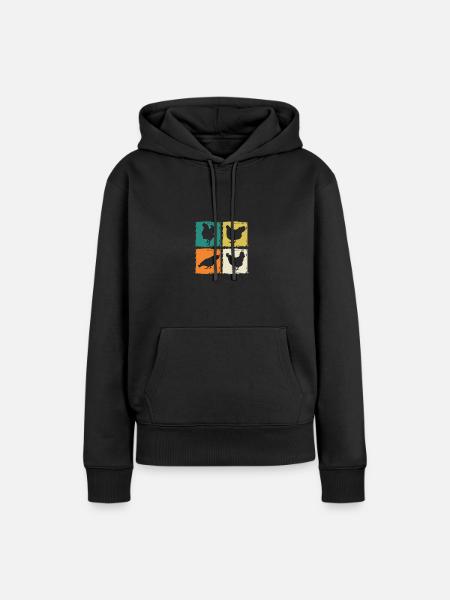Hühner Henne - Frauen Premium Bio Hoodie - Schwarz