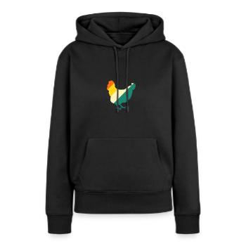 Poules Poule - Sweat à capuche Premium bio Femme - noir - Devant - Julia (174cm)