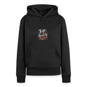 Tante-Tag Leseratte-Nacht Bücherliebe Tee Mug - Frauen Premium Bio Hoodie - Schwarz - Vorne - Julia (174cm)