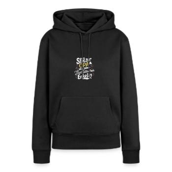 Stolzer Opa Enkelin Bester Grossvater Bald Opa - Frauen Premium Bio Hoodie - Schwarz - Vorne - Julia (174cm)