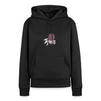 Tennisfrau Schläger Sport Liebe Fanartikel - Frauen Premium Bio Hoodie - Schwarz - Vorne - Julia (174cm)