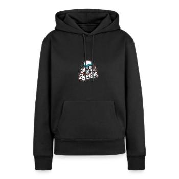 Ich bin beim Baseball Fanartikel Shirt Cap - Frauen Premium Bio Hoodie - Schwarz - Vorne - Julia (174cm)