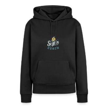 Segelcoach - Frauen Premium Bio Hoodie - Schwarz - Vorne - Julia (174cm)