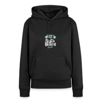 Junge, der Skateboarding liebt - Frauen Premium Bio Hoodie - Schwarz - Vorne - Julia (174cm)