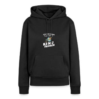 Ich bin dann mal beim Kanufahren Shirt - Frauen Premium Bio Hoodie - Schwarz - Vorne - Julia (174cm)