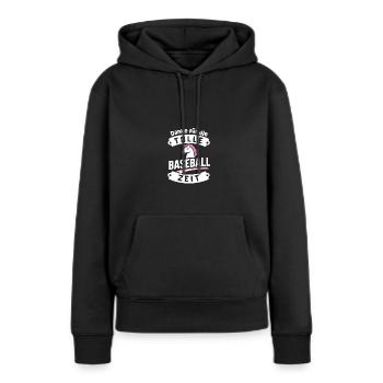 Danke, tolle Zeit beim Baseball, Einhorn - Frauen Premium Bio Hoodie - Schwarz - Vorne - Julia (174cm)
