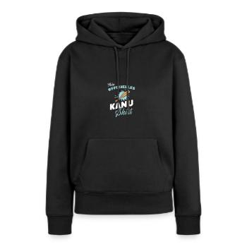 Kanu-Shirt Paddler Kajak Abenteuer Geschenk - Frauen Premium Bio Hoodie - Schwarz - Vorne - Julia (174cm)