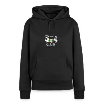 Hiking-Shirt Wanderer Outfit Natur Abenteuer - Frauen Premium Bio Hoodie - Schwarz - Vorne - Julia (174cm)