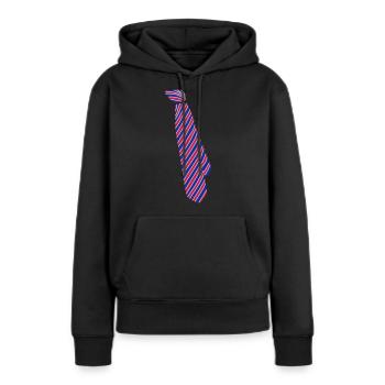 Cravate - Sweat à capuche Premium bio Femme - noir - Devant - Julia (174cm)