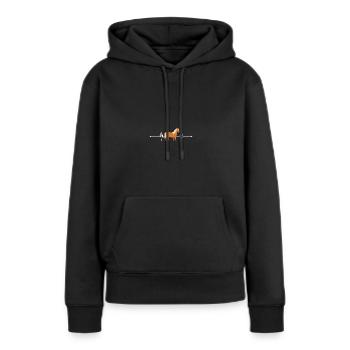 Island Pferde Isländer Pony Reiten Herzschlag - Frauen Premium Bio Hoodie - Schwarz - Vorne - Julia (174cm)