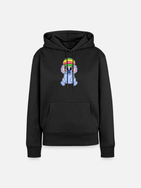 Rasta Koala - Frauen Premium Bio Hoodie - Schwarz