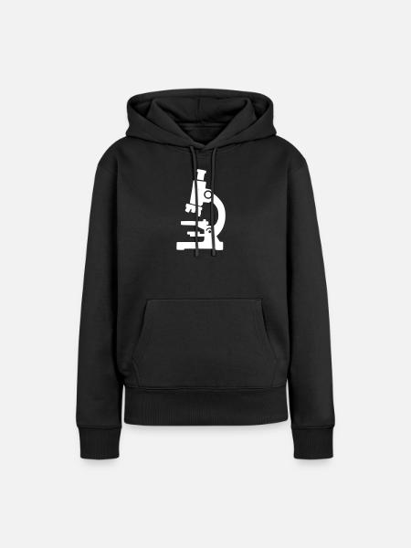 Mikroskop Silhouette Labor - Frauen Premium Bio Hoodie - Schwarz