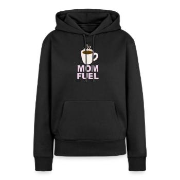Mom Fuel – Design de maman alimenté par le café - Sweat à capuche Premium bio Femme - noir - Devant - Julia (174cm)