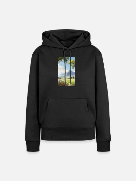 Landschaft - Frauen Premium Bio Hoodie - Schwarz