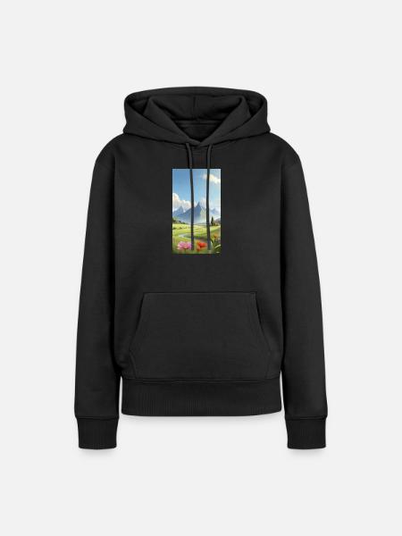 Landschaft - Frauen Premium Bio Hoodie - Schwarz