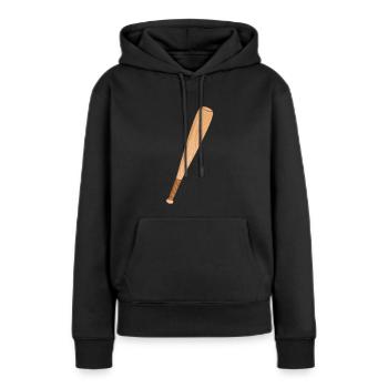 Batte de baseball - Sweat à capuche Premium bio Femme - noir - Devant - Julia (174cm)