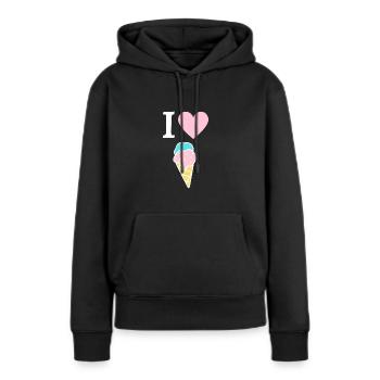 I love Ice Cream / Ice Cone Comic Design white - Women’s Premium Organic Hoodie - black - Front - Julia (174cm)
