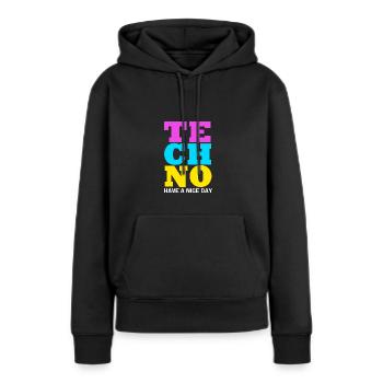 Rave Raver Musique techno Techno basse Table de mixage - Sweat à capuche Premium bio Femme - noir - Devant - Julia (174cm)
