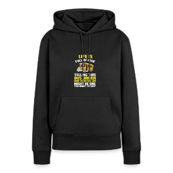 Schulbusfahrer Schulbus - Frauen Premium Bio Hoodie - Schwarz - Vorne - Julia (174cm)