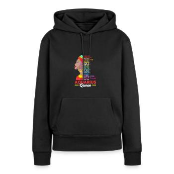 Sternzeichen Wassermann - Frauen Premium Bio Hoodie - Schwarz - Vorne - Julia (174cm)