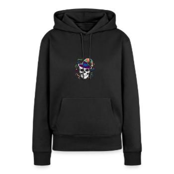 Drôle de carnaval Carnaval Crâne Helau - Sweat à capuche Premium bio Femme - noir - Devant - Julia (174cm)