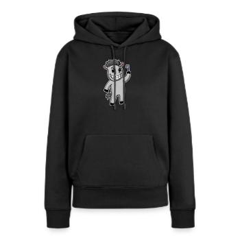 Cheval avec brosse à dents - Sweat à capuche Premium bio Femme - noir - Devant - Julia (174cm)