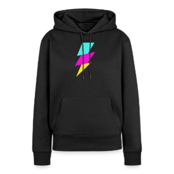 Abstrakter Strahl in Neonfarben - Frauen Premium Bio Hoodie - Schwarz - Vorne - Julia (174cm)