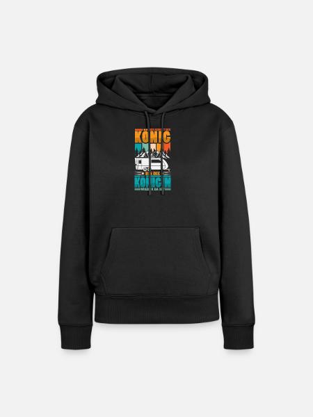 Camper Camping Wohnwagen Spruch - Frauen Premium Bio Hoodie - Schwarz