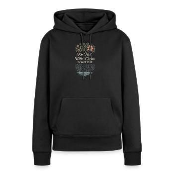 Croissance consciente, Renouvellement printanier, - Sweat à capuche Premium bio Femme - noir - Devant - Julia (174cm)