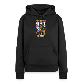 Saxofon - Frauen Premium Bio Hoodie - Schwarz - Vorne - Julia (174cm)