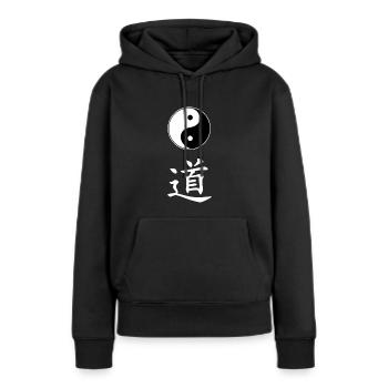 yin yang dao - Frauen Premium Bio Hoodie - Schwarz - Vorne - Julia (174cm)