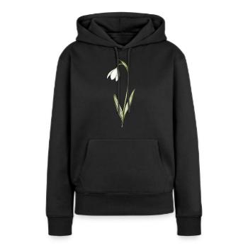 petits perce-neige - Sweat à capuche Premium bio Femme - noir - Devant - Julia (174cm)