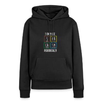 Tableau périodique - Sweat à capuche Premium bio Femme - noir - Devant - Julia (174cm)