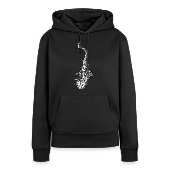 Saxophone saxophoniste saxophone - Sweat à capuche Premium bio Femme - noir - Devant - Julia (174cm)