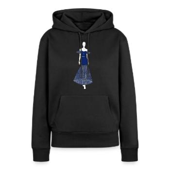 565CEBBE FE9F 4B83 8A77 EA47846F3491 - Frauen Premium Bio Hoodie - Schwarz - Vorne - Julia (174cm)